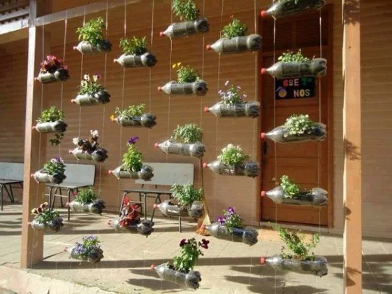 Urban Garden With Plastic Bottles