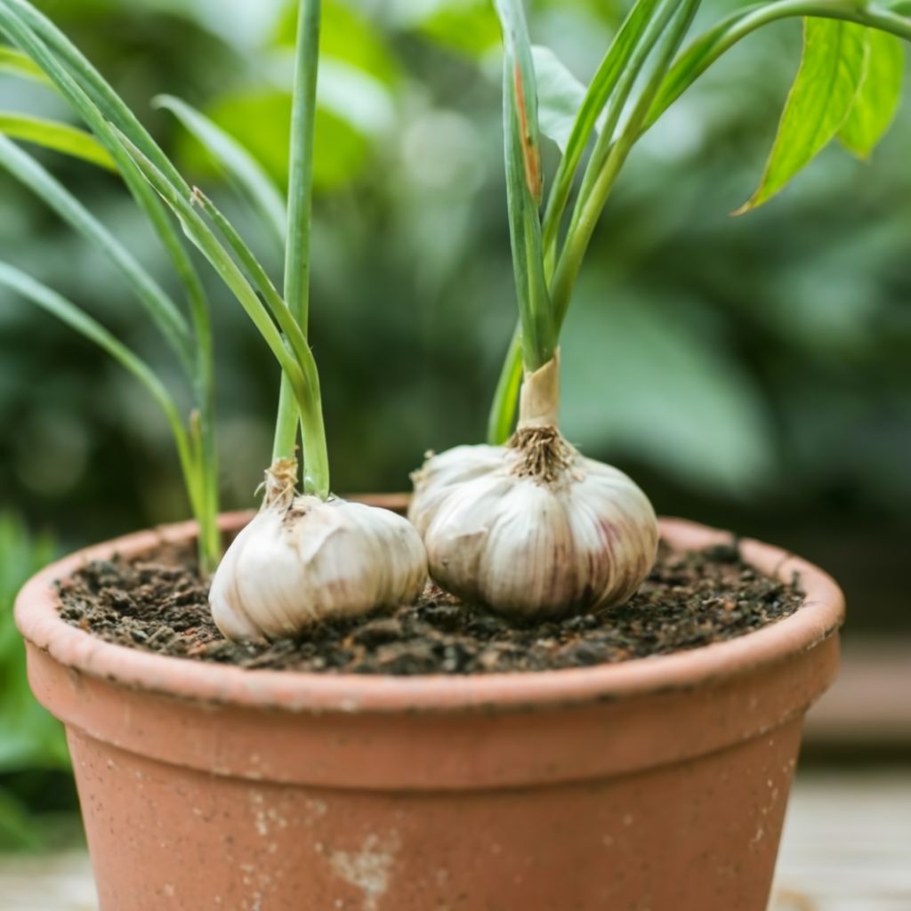 Growing Garlic Indoors in Containers